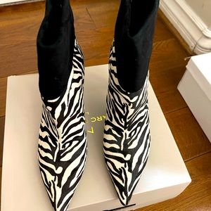 Marc Fisher zebra print suede booties size 7